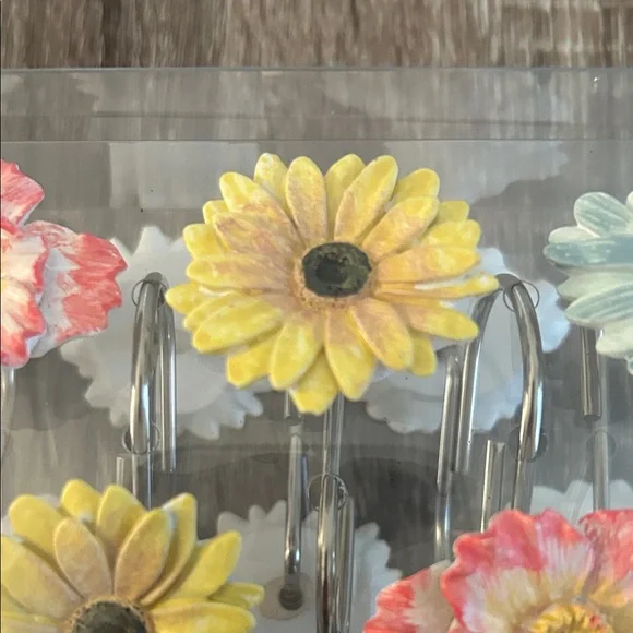 Colorful Floral Shower Curtain Hooks - Picture 3 of 4